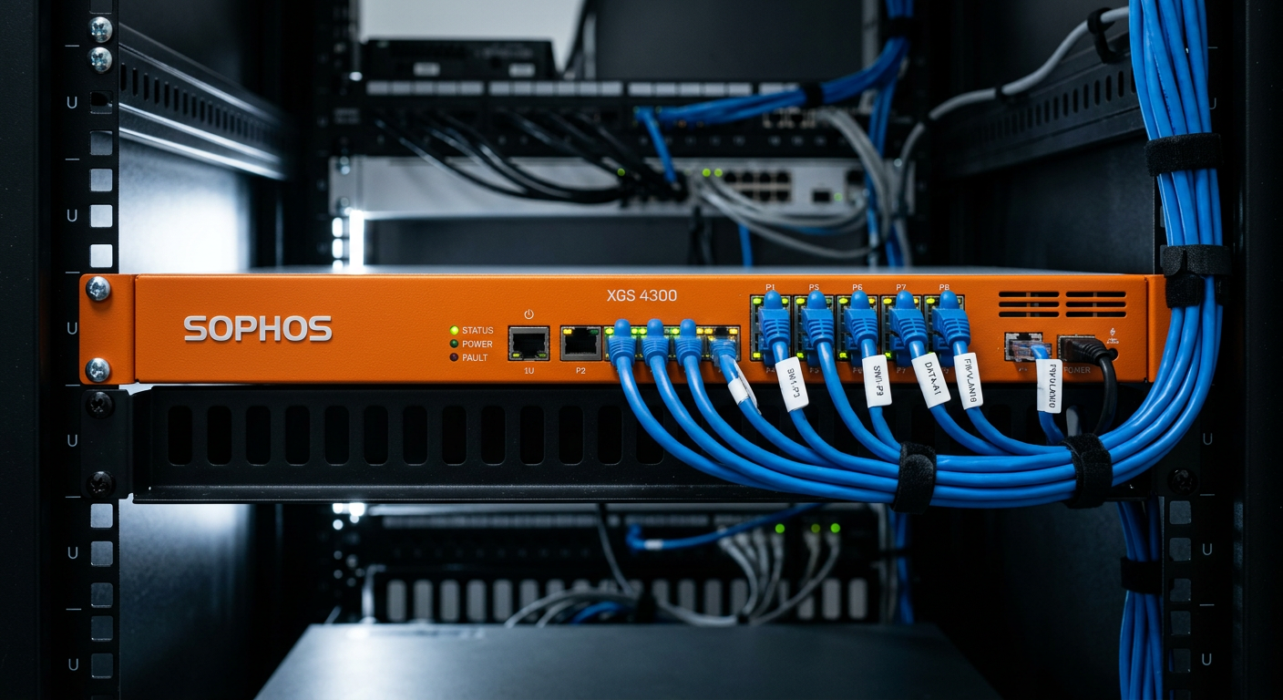 Sophos firewall with ethernet cables